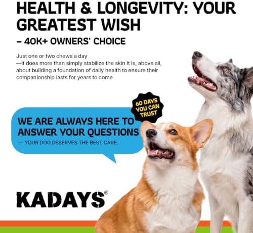 Omega 3 Skin and Coat Supplement for Dogs 200 Chews Meat-Free Dog Omega 3 Chews with EPA & DHA Fatty Acids Dry Skin Relief Shedding Allergy Itching Promotes Heart Hip & Joint Health Chicken Flavor