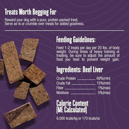 Whole Life Just One Beef Liver Freeze-Dried Dog Treats - 10 oz