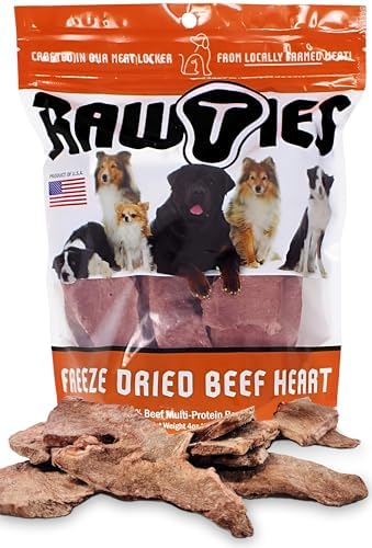 Premium Freeze-Dried Raw Beef Heart for Dogs – 100% USA-Sourced Raw Meat Dog Food – Grain-Free, No Fillers, High Protein Nutrition for Small & Large Breeds, 4 Pack
