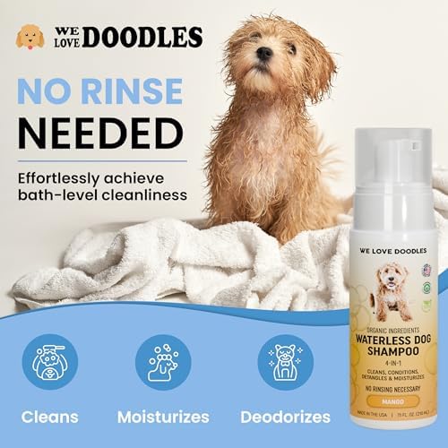Waterless Dog Shampoo, No-Rinse Foam, Dry Shampoo for Dogs, Mango, 7.1OZ