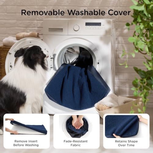 Bedsure XL Dog Bed for Crate, Pet Bed with Washable Cover, 41x27 Inch Navy
