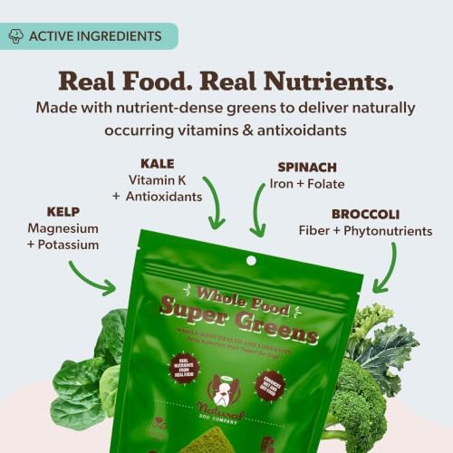 Natural Dog Company Super Greens Food Topper for Dogs, 8oz – Multivitamin & Superfood Powder – Immune, Digestive & Skin & Coat Support – No Fillers or Artificial Preservatives – All Life Stages