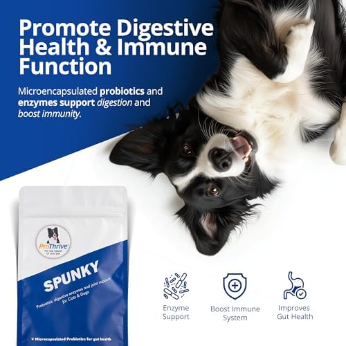 ProThrive Spunky Digestive Supplement - Probiotics, Digestive Enzymes, Joint Support for Cats and Dogs | Gut Health | Pet Probiotics for Dogs and Cats - 1lb