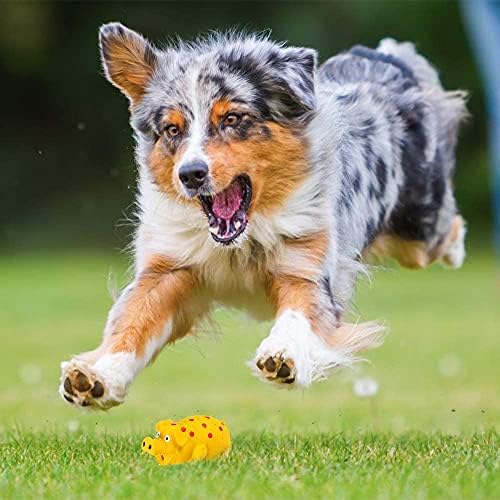 3-Pack Squeaky Pig Dog Toys - Durable Rubber Chew Toys with Oinking & Grunting Sounds for Small, Medium & Large Dogs - Interactive Latex Puppy Toy Set