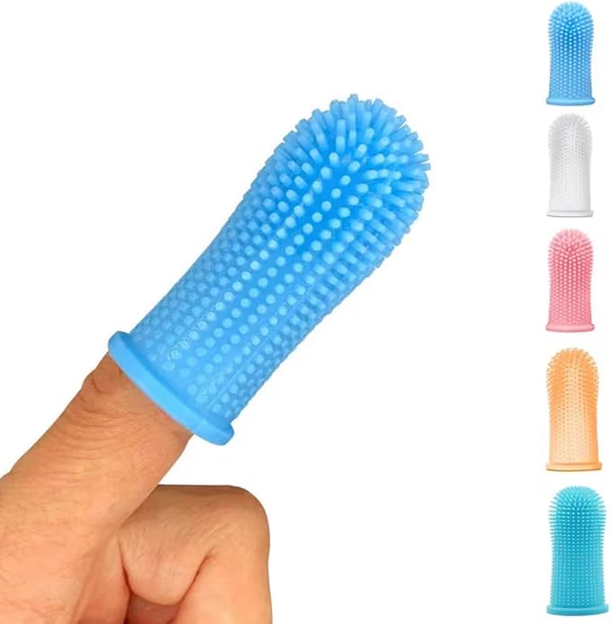 Pet Finger Toothbrush - Soft Silicone Finger Brush for Dogs & Cats, Gentle Dental Cleaning, Easy Teeth Care Tool, Plaque & Tartar Control