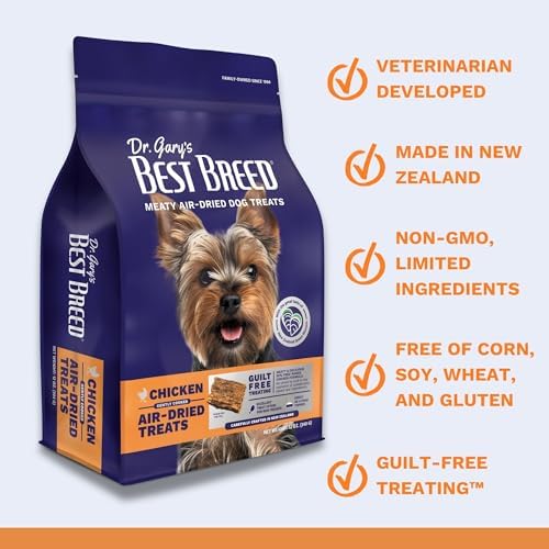Best Breed Dr. Gary's Air-Dried Dog Treats & Food Topper – Free-Range New Zealand Chicken, Single Protein, Grain-Free (4.5 oz)