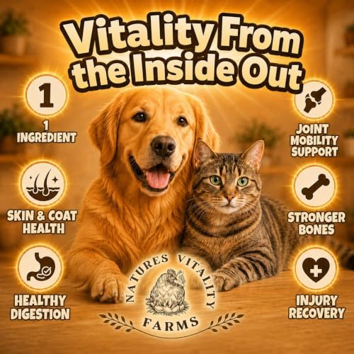Collagen Peptide Powder for Dogs and Cats, Hydrolyzed, Grass Fed Beef, Pasture Raised Bovine, Hip and Joint Relief, Skin, Gut, and Bone Health Supplement.