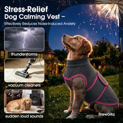 Nanaki Skin-Friendly Anxiety Vest Jacket for Dogs from Storms & Fireworks, X-Large(Chest Girth:33.9")