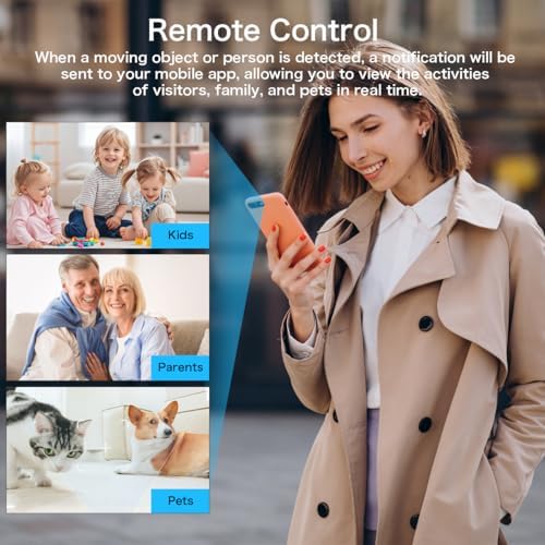 Security Camera Wireless Charging — 1080P HD Surveillance, 250° Wide-Angle Lens, Motion Detection Support; Ideal for Home Security and Baby/Pet Monitoring (2.4/5GHz)