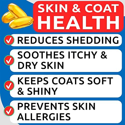 Advanced Dog Allergy + Omega 3 Bundle - Itch Relief - Probiotics w/Fish Oil Omega 3 + EPA&DHA Fatty Acid - Skin Allergies + Joint Health - 120 Chews + 180 Softgels - Bacon + Fish Flavor - Made in USA