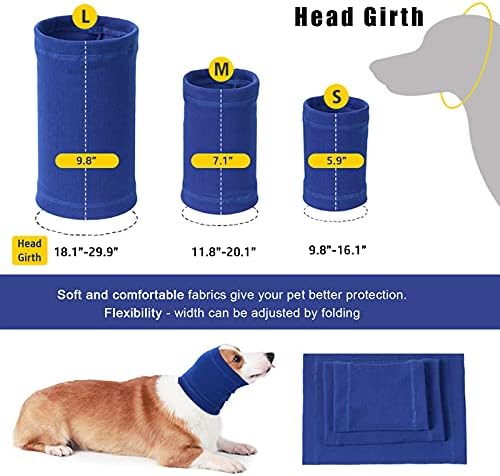 Nanaki Dog Calming Hoodie Quiet Head Cover Sleeve-Ear Covers Hood for Noise | Dog Snood for Fireworks,Bath, Grooming and Force Drying Head Protection, Anxiety Relief and Calming, Dog Neck and Ear Warmer