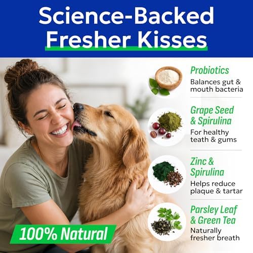 BARK&SPARK Dog Teeth Breath Freshener Chews, Dental Cleaning Treats