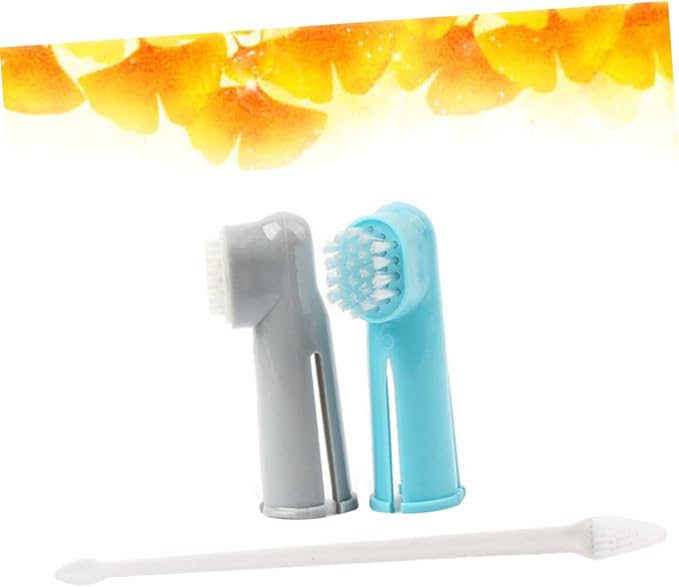 BESPORTBLE 2 Set Pet Toothbrush Set Finger Gloves for Dogs Cats Safe Pet Cleaning Kit