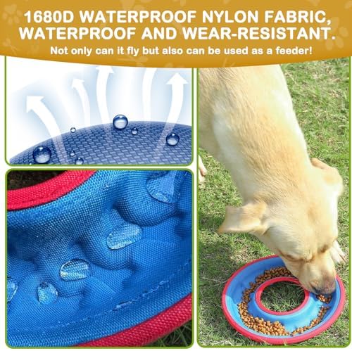 Dog Flying Disc, 9" Dog Flyer Toys for Medium/Large Dogs, Durable Nylon Fetch Toy for Easy Catch, Floats in Water & Safe on Teeth (Purple)
