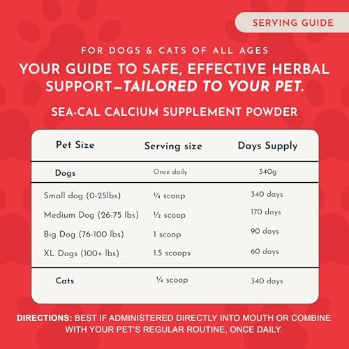 Animal Essentials Seaweed Calcium Supplement for Dogs & Cats, 12 oz (2-Pack), Iceland Seaweed Magnesium, Boron, Zinc