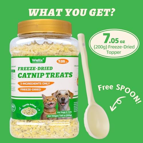 Wellix Freeze Dried Catnip Dog & Cat Food Topper, 7.05oz