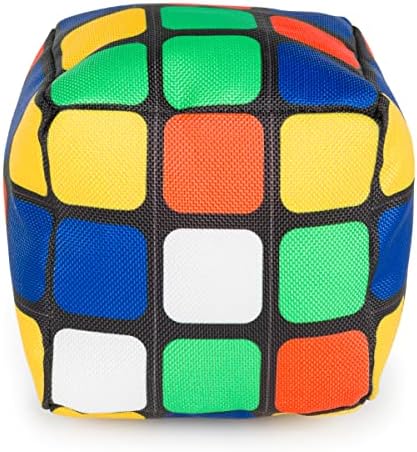 Petface Retro Puzzle Cube Plush Dog Toy with Built-in Squeaker (Pack of 1) | Durable & Lightweight, Engaging Retro Design, Pet Friendly Materials, Fun for Play & Cuddle Sessions