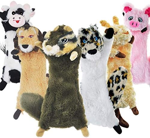 SHARLOVY Dog Squeaky Toy No Stuffing 6 Pack, Dog Toys Crinkle for Puppy | for Small Puppy, Durable Chew Plush Cute Animals Natural for Teething Pet