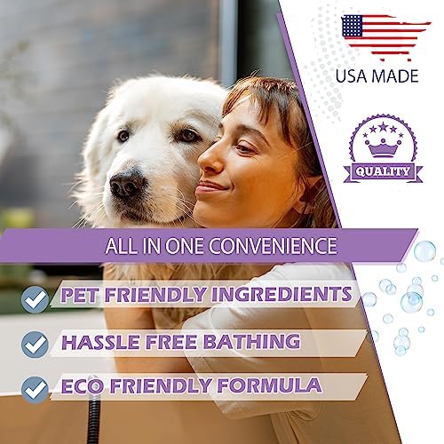 GreenFist Pet Shampoo Conditioner for Dogs & Cats Care Intense Cleaning Power Sooth Skin Made in USA (Lavender 1 Gallon)