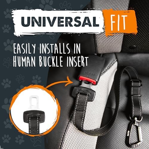 Mighty Paw Dog Seat Belt for Car, Heavy-Duty Aviation Aluminum Carabiner