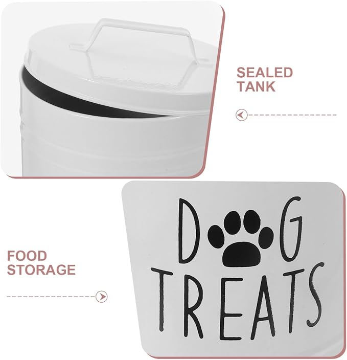 ABOOFAN Retro Dog Treat Jars, Metal Pet Food Storage Canister with Airtight Lid, Portable for Camping, Picnic, Outdoor Activities (63 Ounce)