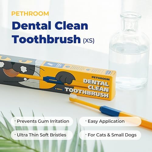 PETHROOM Dog & Cat Dental Kit for Daily Care – Enzymatic Toothpaste & Soft Bristle Toothbrush (Extra Small), Plaque & Tartar Control, EWG Verified, Fresh Breath, Sweet Potato Flavor, 2.1 oz