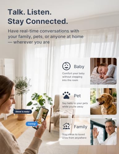 GNCC 2.4GHz Indoor Security Camera for Home, 1080P Baby & Pet Cam, 1-Pack