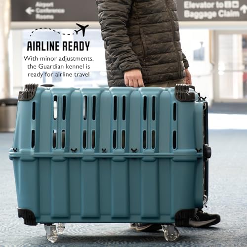 Mammoth Guardian Dog Kennel 36" Heavy Duty Travel & Outdoor Crate for Puppies, Small, Medium & Large Dogs, Secure 3 Bolt Lock, Adventure Ready for Hunting, Camping & Offroad – Lagoon Blue Kennel