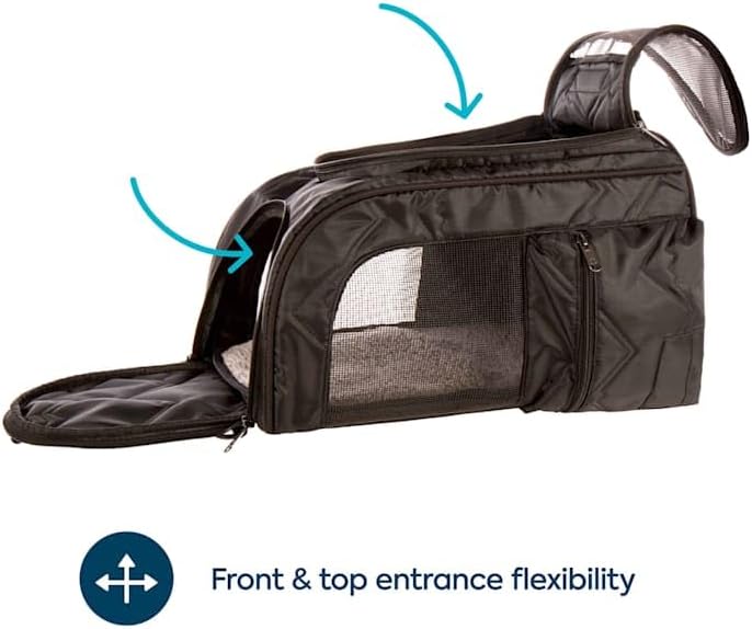 Sherpa Deluxe Guaranteed On Board Convertible Pet Carrier & Backpack, Black, Medium