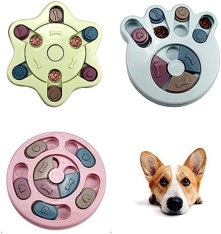 Anti-Choking Interactive Puzzle Toy for Slow Dispensing Feeding for Pets, 2023 New Dog Puzzle Toys, Dog/Cat Food Puzzle Feeder, Dog Stimulation Toys for Small and Medium-Sized Dogs (Pink, Pawprint)