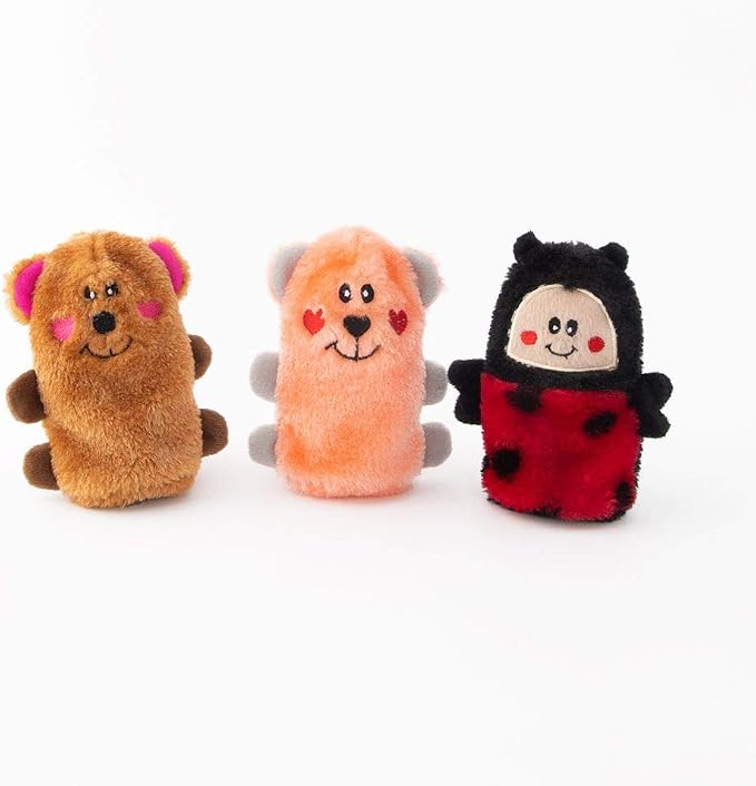 Zippy Paws Valentines Miniz Squeakie Buddies 3 Pack