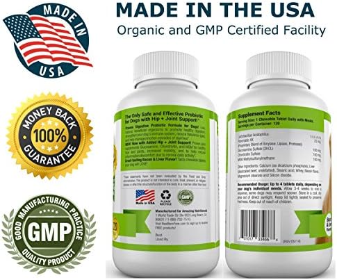 Amazing Combo Omega-3 Fish Oil and Probiotics for Dogs - Pure All-Natural Pet Antioxidant - Promotes Shiny Coat, Brain Health, Eliminates Diarrhea Gas and Joint Pain, 120 Tasty Chews x 2