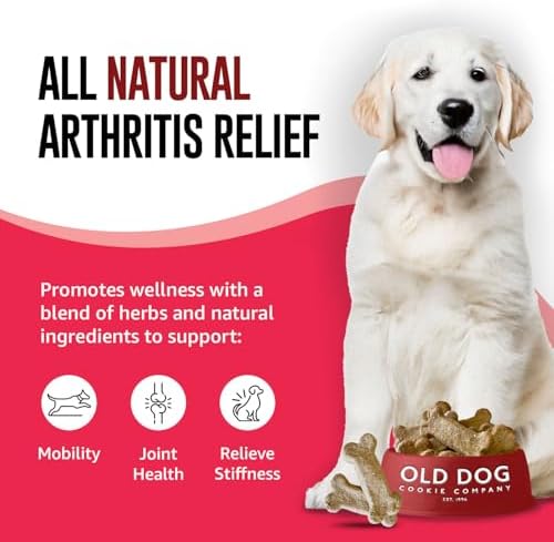 Old Dog Cookie Company Hip and Joint Support Dog Treats – All Natural Arthritis Relief | Dog Supplement for Small, Medium & Large Breeds, Hip and Joint Chews for Dogs | 10 oz