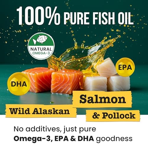 Omega 3 Fish Oil for Dogs - Made with Wild Alaskan Salmon Oil