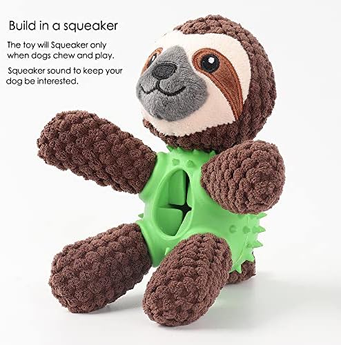 Squeaky Dog Toys, Interactive Durable Plush Pet Toys,Food Dispensing Toy,Funny Rubber Chew Puzzle Toy for Puppy Middle Large Dogs
