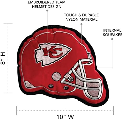 The 1st Ever Tough but Smooth Dog Toy NFL Kansas City Chiefs Football Helmet Tough Pet Toy. A Premium Quality Doggie Toy with Built-in Squeaker. Sports Fans Favorite Chew Toy