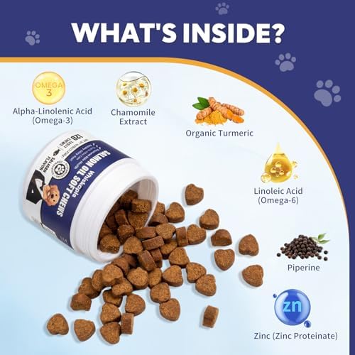 Dog Allergy Chews with Omega-3 Fish Oil, Skin & Immune Support, 120 Ct