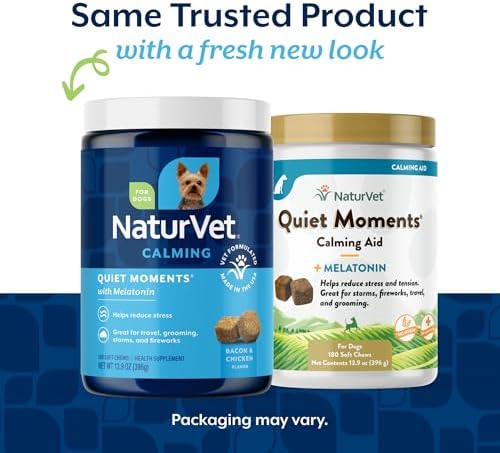 NaturVet Quiet Moments Calming with Melatonin Dog Supplement, 180-Pack, 180 Count