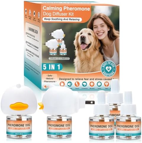 Dog Calming Pheromones Diffuser to Calm Pet 5 In 1 Advanced Kit Appeasing Pheromone, 3-Pack, 5 In