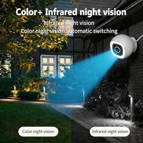 Smart Indoor/Outdoor WiFi Home Security Camera 2K 3MP, Removable Magnetic Head, 360° Adjustable Webcam/Monitor w/ Full-color Night Vision & Phone App Alerts, IP66-rated Waterproof, 2 Way Audio