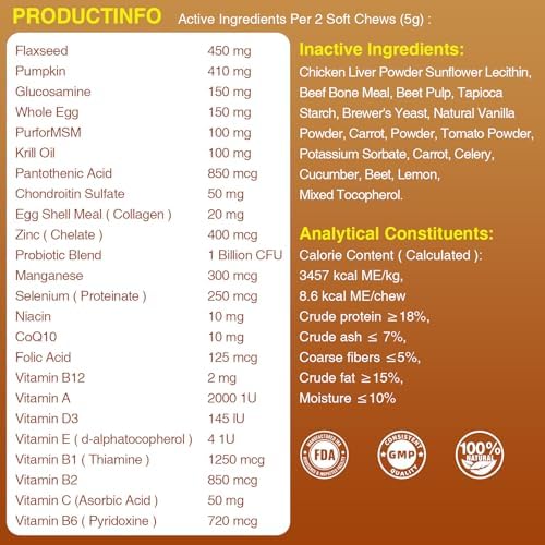 Multivitamin for Dogs - All-in-One Daily Supplement | Supports Joint, Heart, Skin, Digestion, Immune System & Liver Health (120 Chews Chicken)