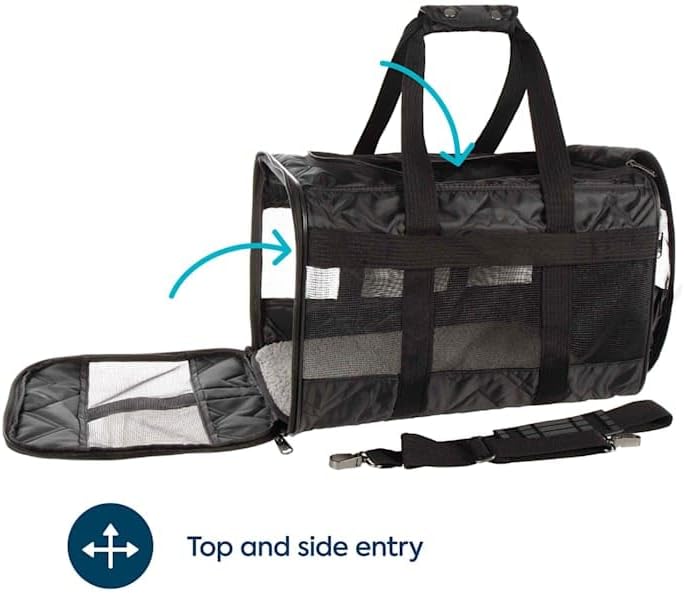 Sherpa Deluxe Airline Approved Soft-Sided Dog & Cat Carrier, Black, Large