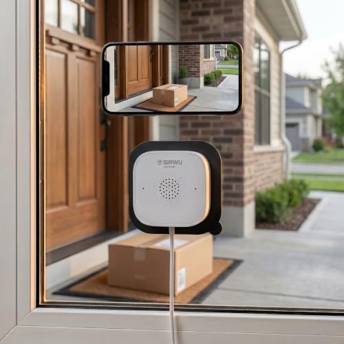 No-Drill Window Camera, 3MP 2K Camera for Home Security, View Outside Through Glass, Color Night Vision, Motion Alerts, 24/7 Recording, Dual-Band WiFi (White, Square)