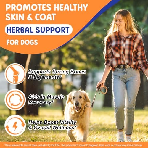 Liquid Collagen Supplement for Dogs – with Biotin, MSM & Ginger – Supports Joint Health, Skin & Coat, Digestion & Immunity – 2 fl oz (60 ml)