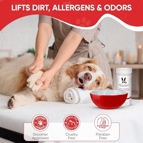 Warren London Deep Cleaning Paw Soak for Dogs – 30 Count Fizz Balls | Soothes Itchy, Irritated Paws with Seaweed, Tea Tree Oil & Aloe | Anti-Lick Paw Relief & Easy 5-Minute Spa