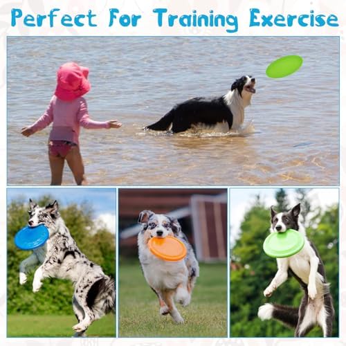 18 Pack Dog Flying Discs, Soft TPR Rubber Flyer Toys for Small Medium & Large Dogs - Interactive, Float in Water, Safe on Teeth, for Outdoor Fetch & Training (6 Colors)