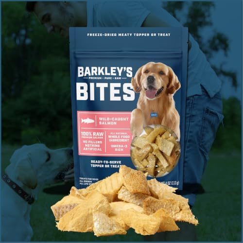 Barkley's Bag Salmon Bites, Freeze Dried Dog Treats & Topper, 4 Oz, 3 Pack