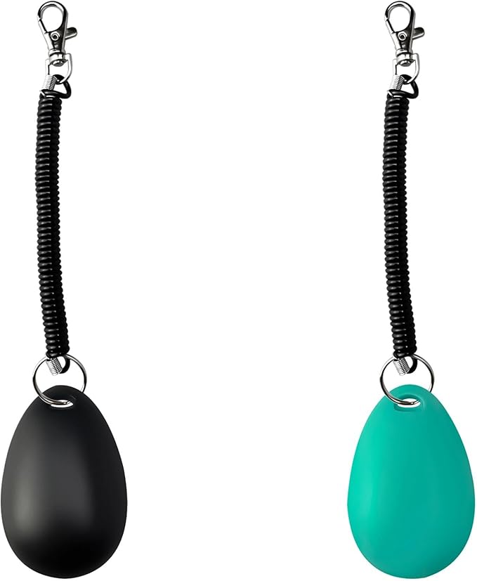 ABSONE Dog Clicker with Wrist Strap, 2 Pack, Black & Green