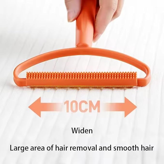 Generic Pet Hair Removal Tool, 2-Sided with Shave and Smooth Surfaces, Large Size, Pet Cleaning Brush for Furniture (Orange)