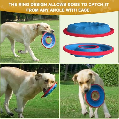 Dog Flying Disc, 9" Dog Flyer Toys for Medium/Large Dogs, Durable Nylon Fetch Toy for Easy Catch, Floats in Water & Safe on Teeth (Green)